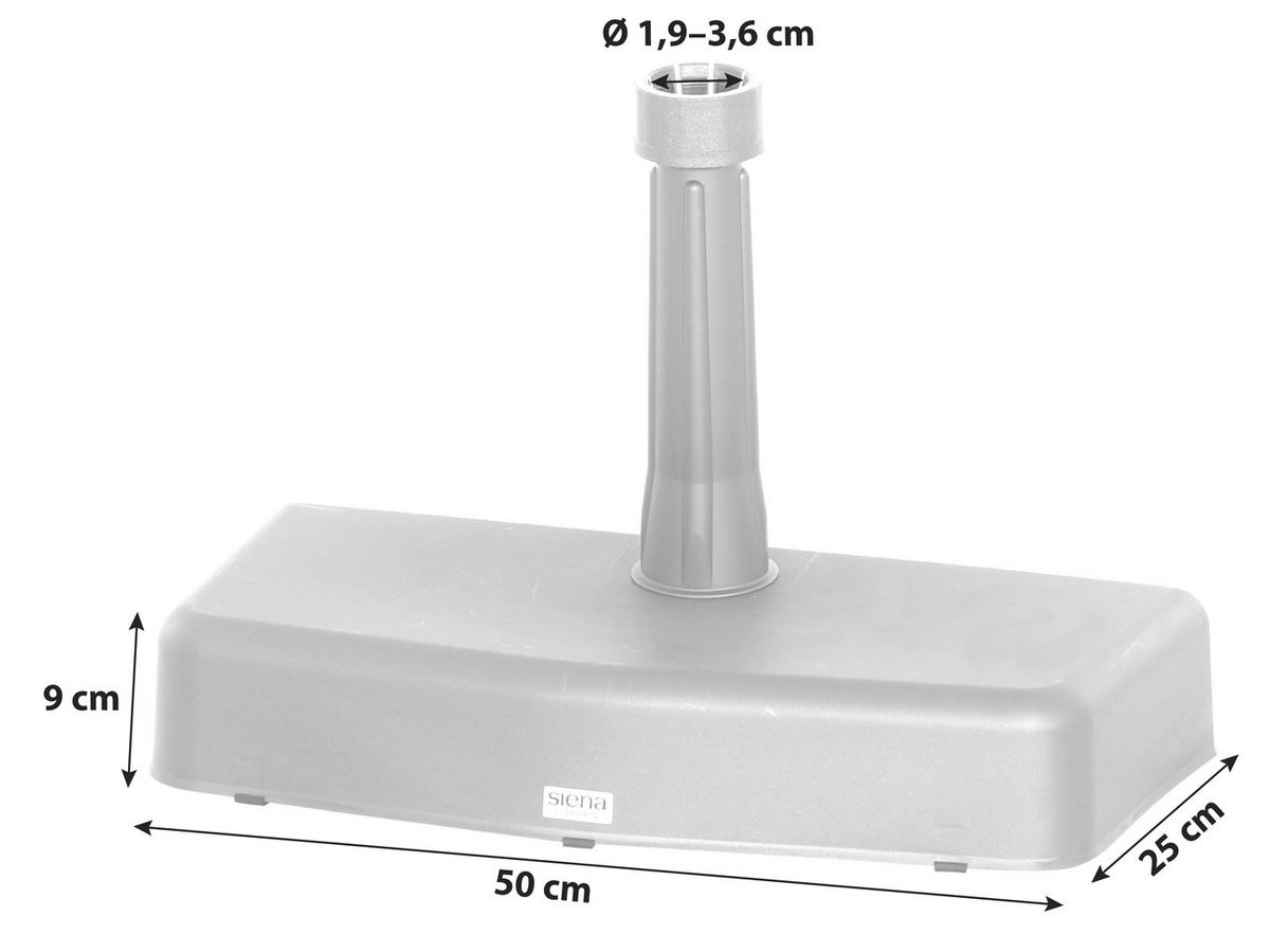 Schirmständer Kunststoff/beton Für Dm 1,9-3,6 Cm - Anthrazit, KONVENTIONELL, Kunststoff/Stein (50/9/25cm) - Siena Garden