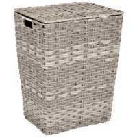 Wäschetonne mit Deckel Jandra Grau 37x48x28 cm - ROMANTIK / LANDHAUS, Kunststoff/Metall (37/48/28cm) - James Wood