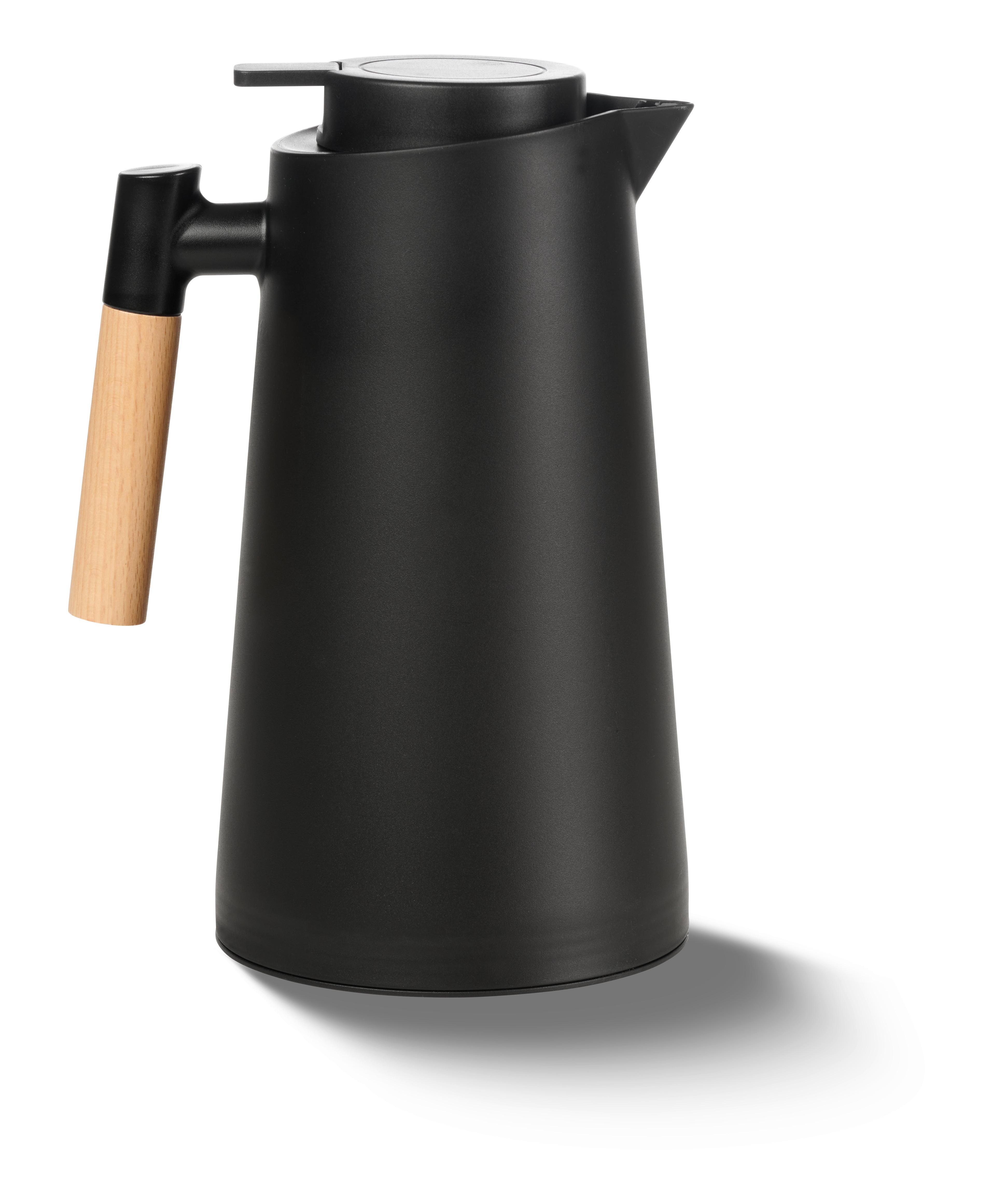 Termokanvica MAGNUS - čierna/farba duba, Modern, drevo/plast - Mömax