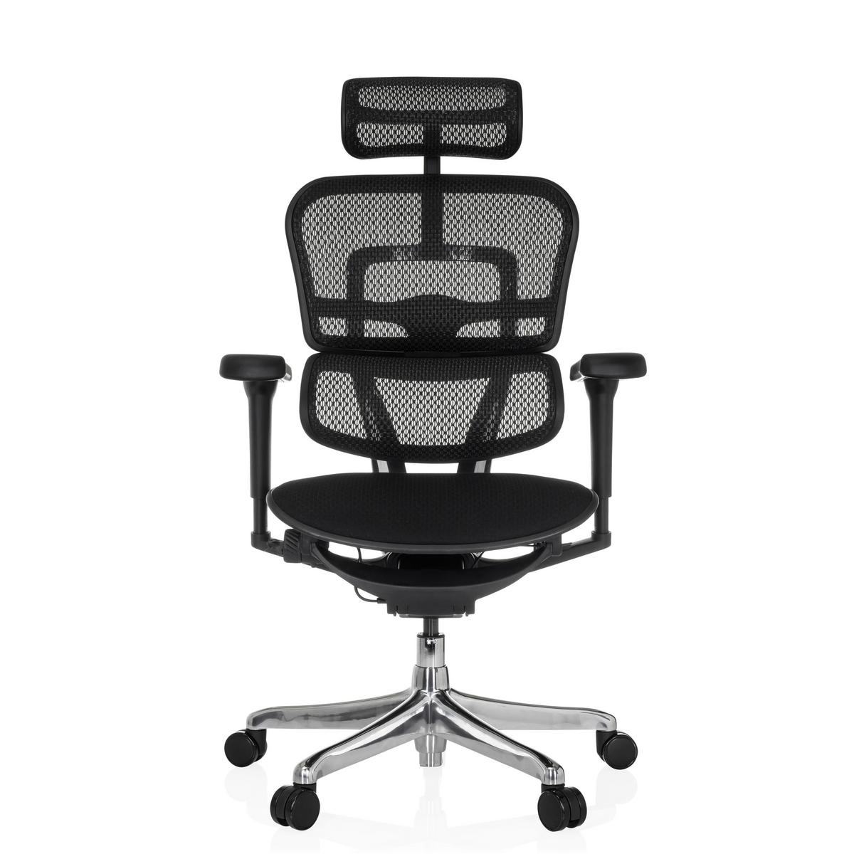 Drehstuhl Schwarz B: 65 Cm - Silberfarben/Schwarz, MODERN, Kunststoff/Textil (65/114-132/60cm) - MID.YOU