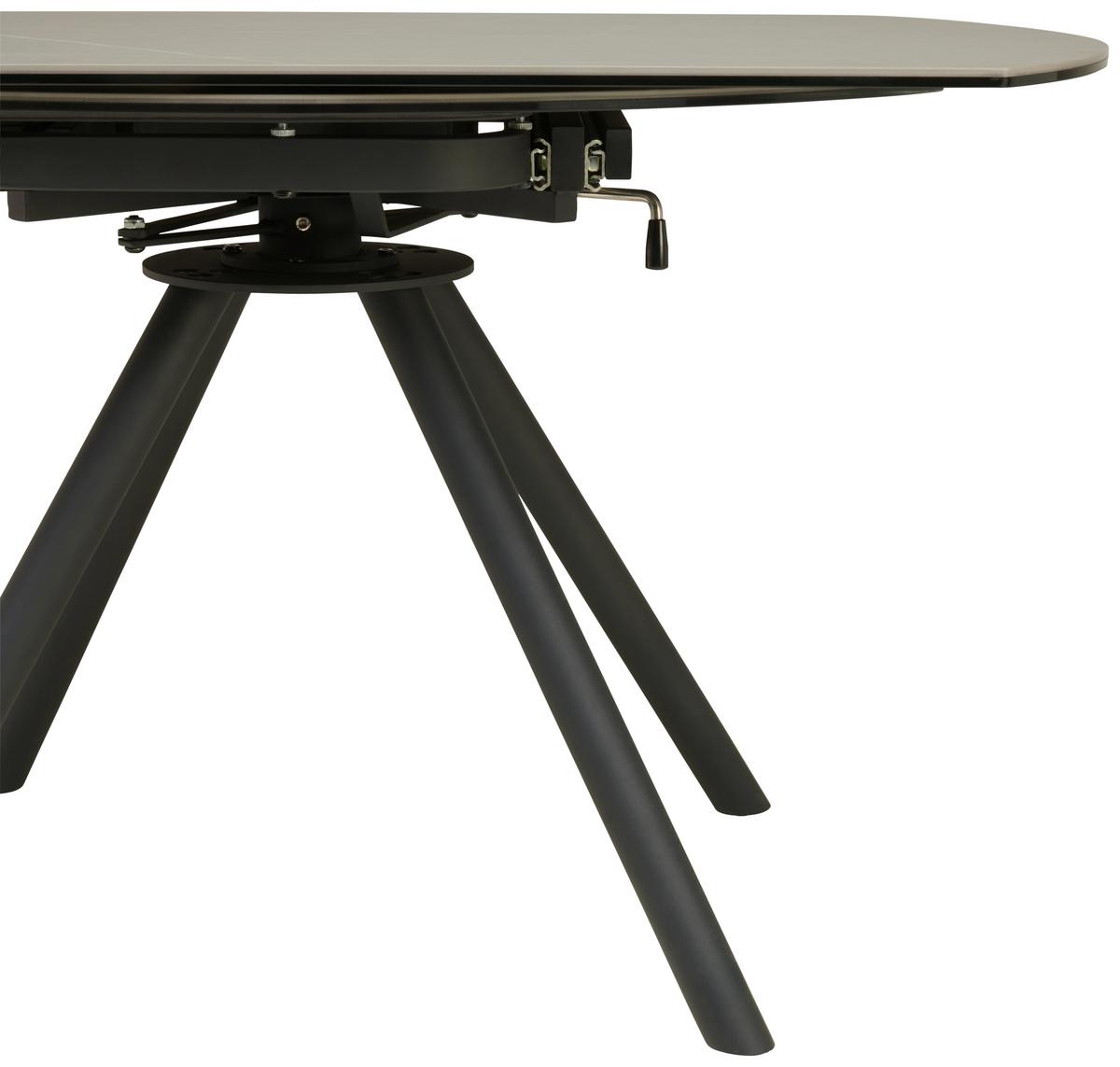 Esstisch Dalia - Schwarz/Grau, LIFESTYLE, Glas/Keramik (80-130/75-77/130cm) - MID.YOU