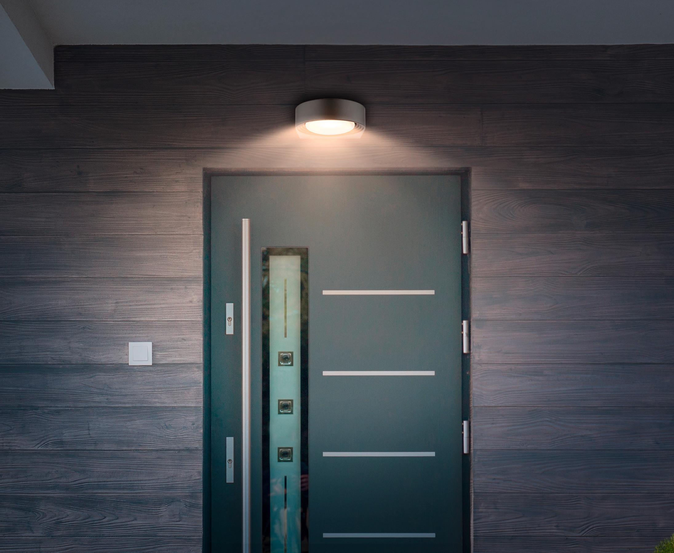 Led-außenleuchte 34322w Oko - Schwarz/Weiß, Design, Kunststoff/Metall (16/6,6cm) - Globo