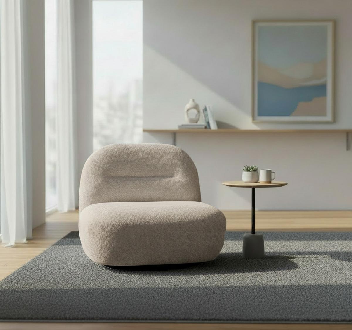 Relaxsessel Bunty Hellbraun B: 85 cm - Hellbraun/Schwarz, Basics, Textil (85/74/85cm) - Livetastic