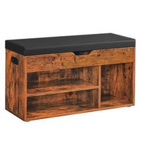 ŠATNÍ LAVICE LHS30BX - černá/hnědá, Trend, kompozitní dřevo/textil (80/44/30cm) - Boxxx