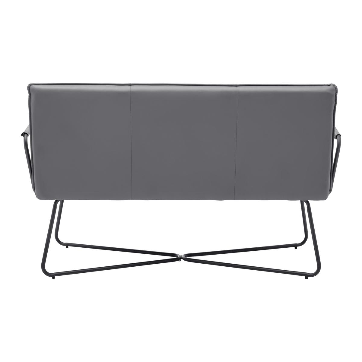 Lavice z koženky Bosco - šedá - šedá/černá, Moderní, kov/dřevo (140/90/62cm) - Bessagi Home