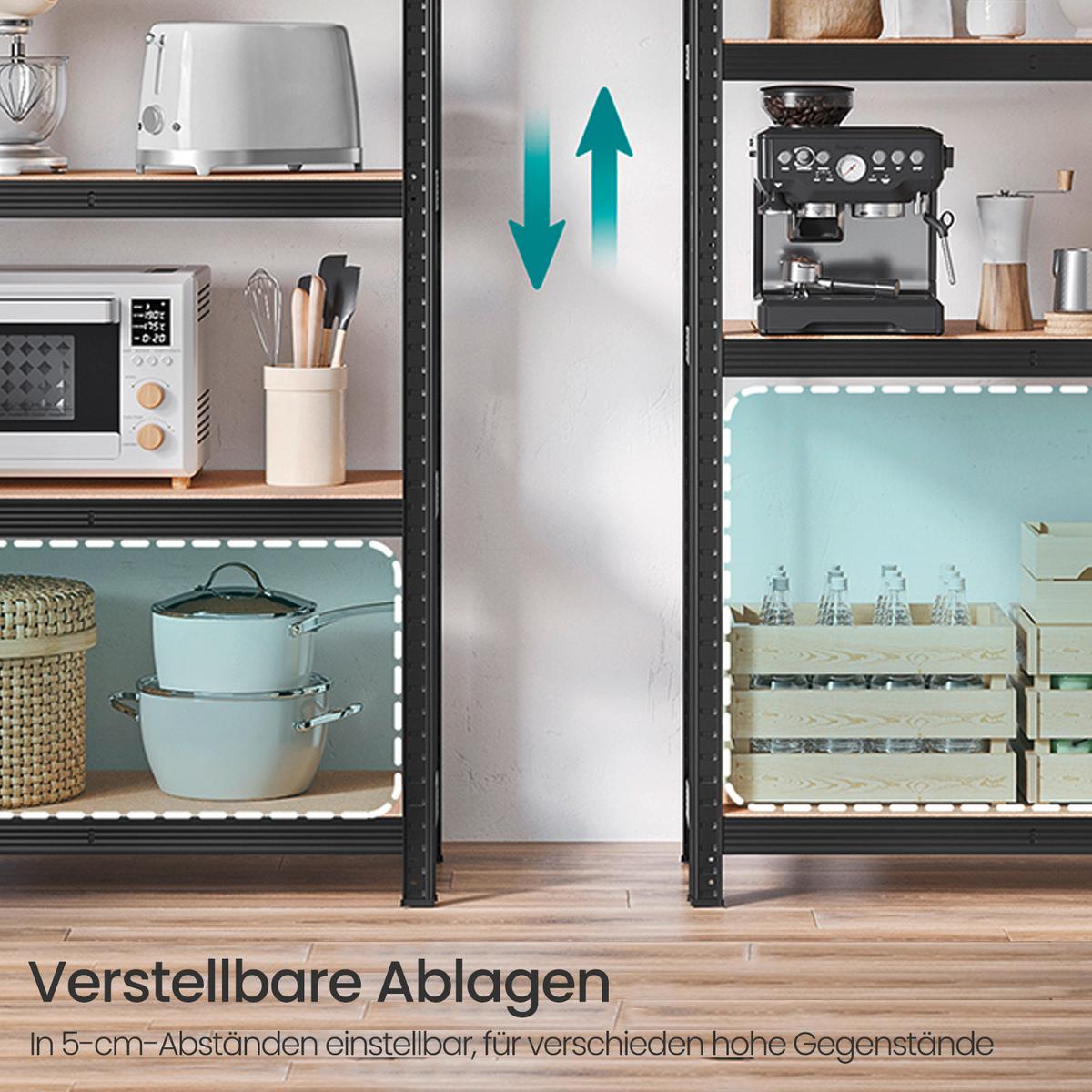 Schwerlastregal Schwarz B: 90 Cm - Schwarz, Basics, Holzwerkstoff/Metall (90/180/40cm)