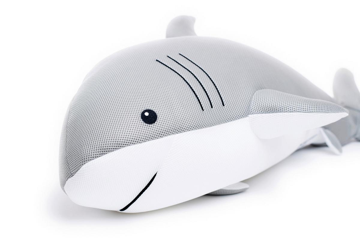 Schwimmtier Hai Grau, L/B/H: 45x111x38cm - Grau, KONVENTIONELL, Textil (45/111/38cm)