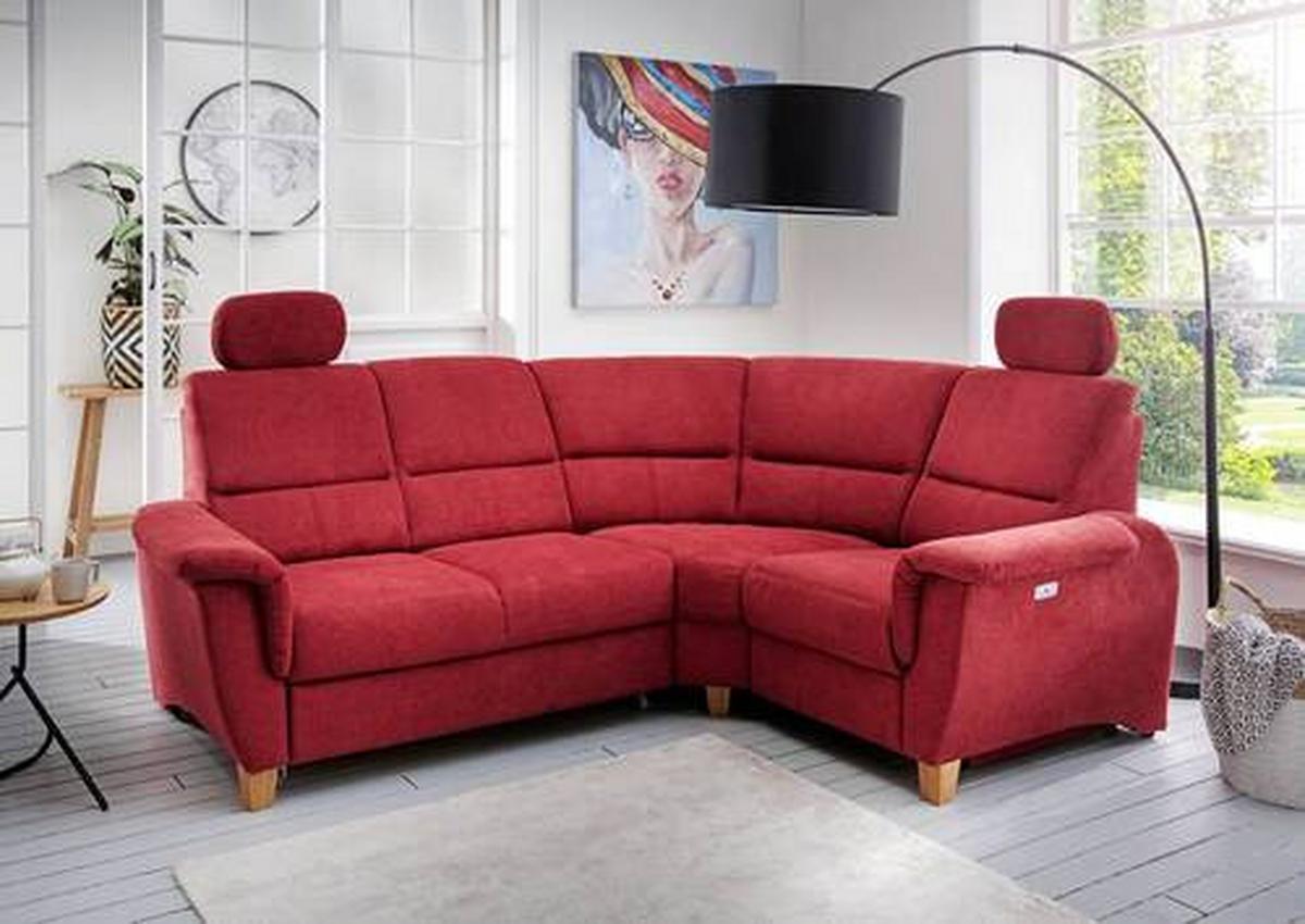 Ecksofa Parole Rot S: 237/186 cm - Wildeiche/Rot, KONVENTIONELL, Textil (237/186cm) - Livetastic