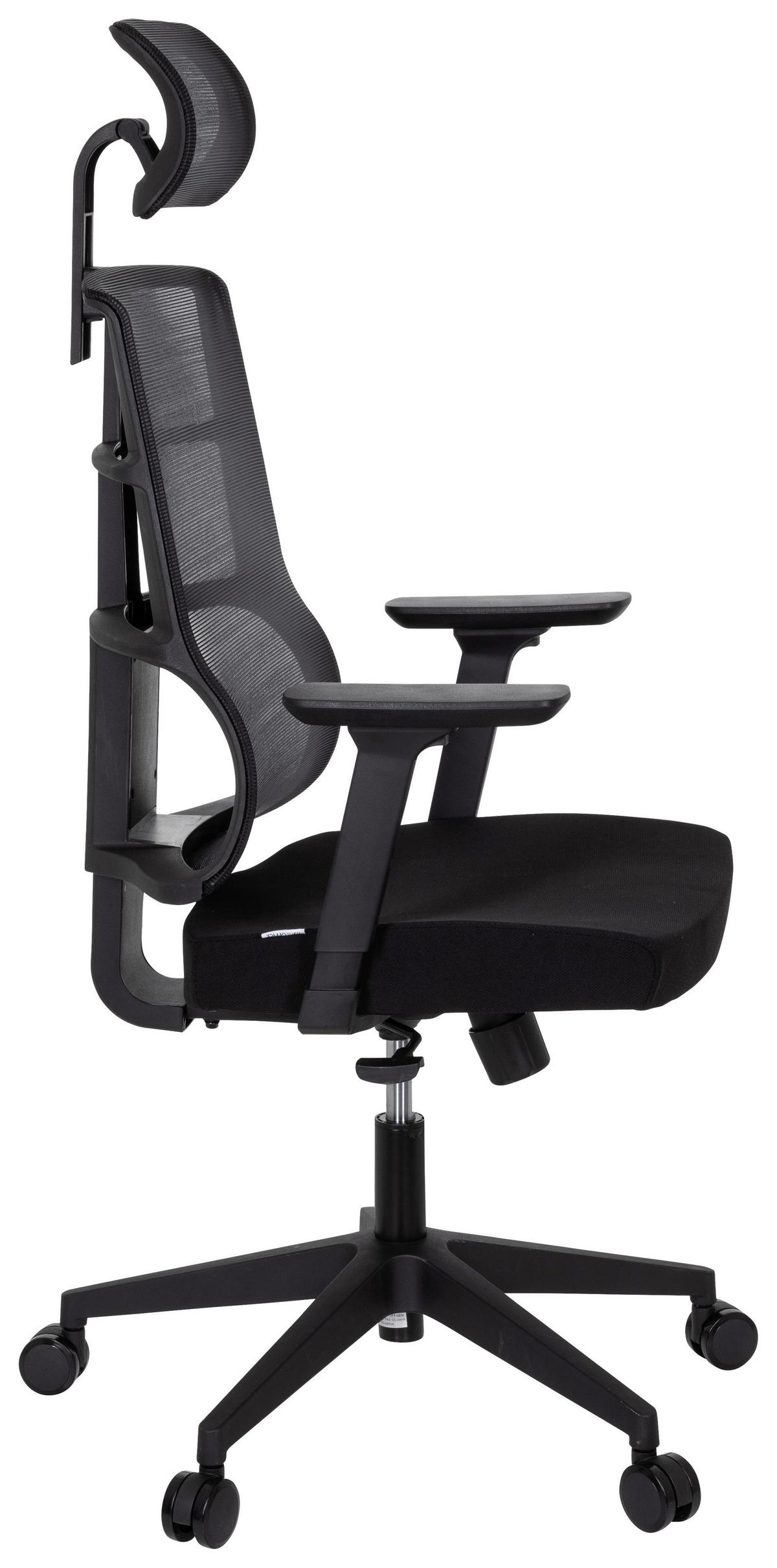 Drehstuhl Spinio Pro Schwarz - Schwarz, MODERN, Kunststoff/Textil (64/138/62cm) - MID.YOU