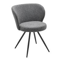 Židle s otočným sedákem CARLINA tmavě šedá - černá/tmavě šedá, Moderní, kov/dřevo (60/79/59cm) - Bessagi Home