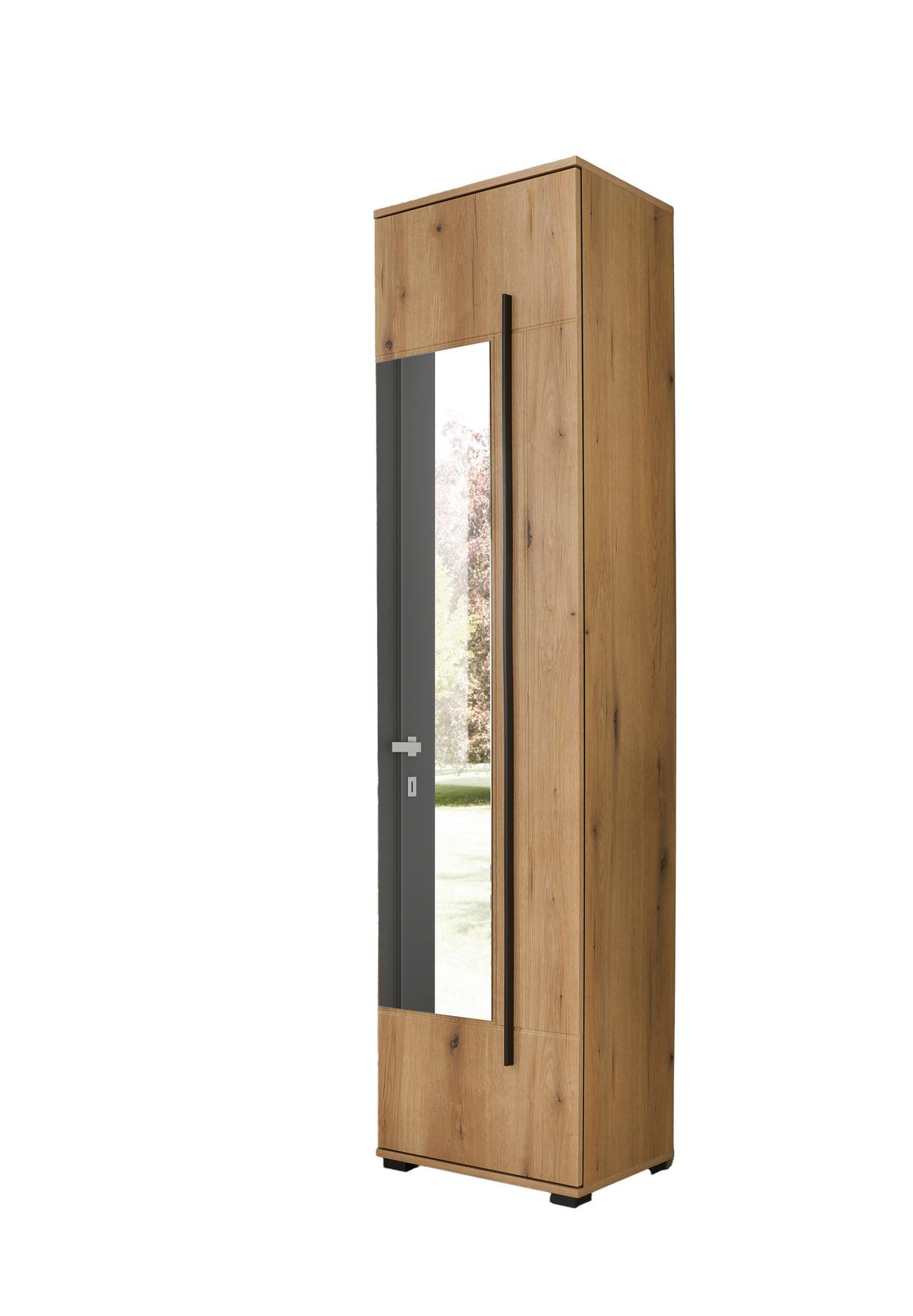 Mehrzweckschrank Cantara Eichefarben B: 50cm - Eichefarben/Schwarz, MODERN, Holzwerkstoff (50/201/39cm) - MID.YOU