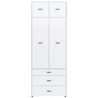 Kleiderschrank Kivo Weiß, B: 90 cm - Weiß, Basics, Holzwerkstoff (90/239,40/52,1cm)