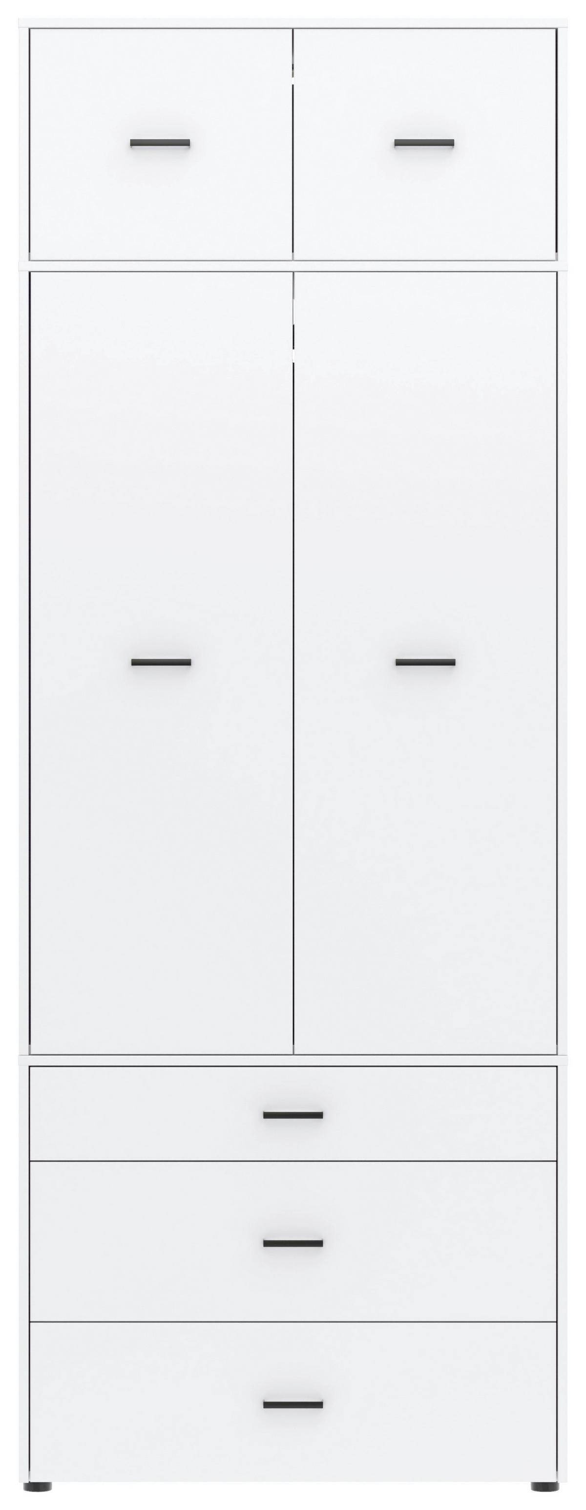 Kleiderschrank Kivo Weiß, B: 90 cm - Weiß, Basics, Holzwerkstoff (90/239,40/52,1cm)