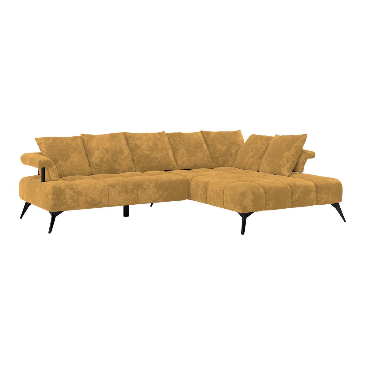 Ecksofa Vanessa New - Goldfarben/Schwarz, MODERN, Textil (297/200cm)