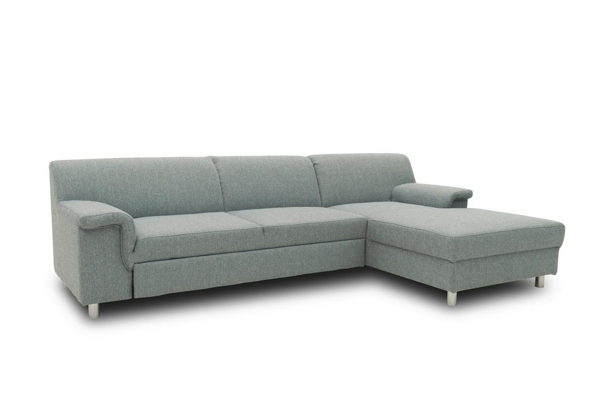 Ecksofa Mit Schlaffunktion Jamie Silberfarben Webstoff - Chromfarben/Silberfarben, KONVENTIONELL, Textil (252/150cm) - MID.YOU