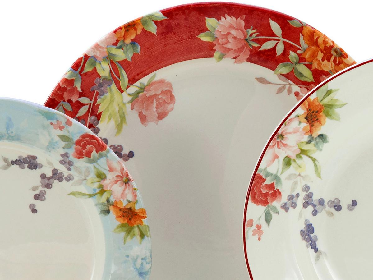 Kombiservice Crimson Keramik 6 Personen Geschirr Set - Multicolor, Basics, Keramik (40/32,5/32,5cm) - Creatable