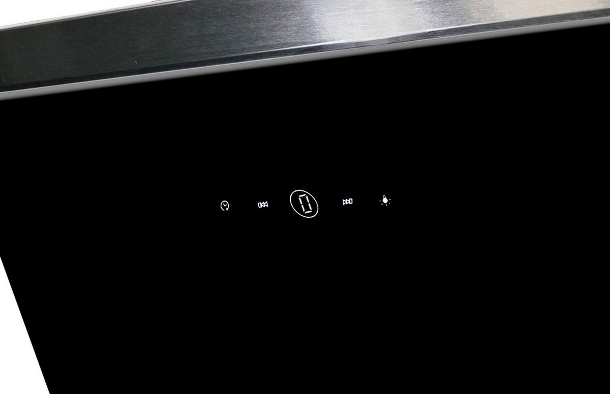 Kopffreihaube Respekta Skala Metall/Glas Schwarz B: 89,5 cm - Schwarz, Trend, Glas/Metall (89,5/74,2-109,2/38,5cm) - Respekta