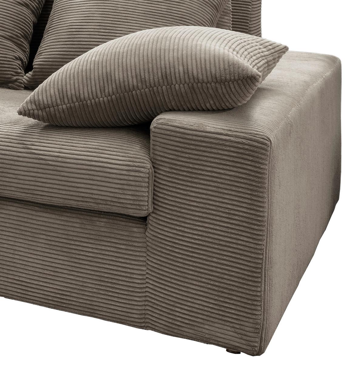 Ecksofa Avellino Graubraun S: 200/278 cm - Graubraun/Schwarz, MODERN, Textil (200/278cm) - Livetastic