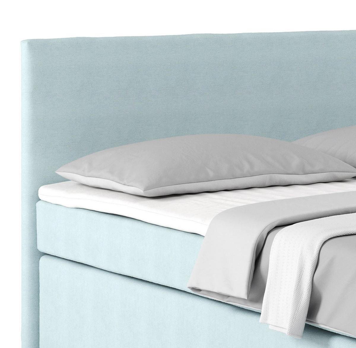 Posteľ Boxspring NERO, 160x200 cm, svetlomodrá - svetlomodrá/mätovozelená, Konventionell, kov/textil (160/200cm)