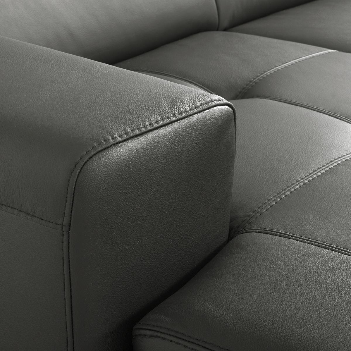 Ecksofa Torino Teilleder Anthrazit 173x247 - Anthrazit/Schwarz, Design, Leder/Textil (173/247cm) - Livetastic