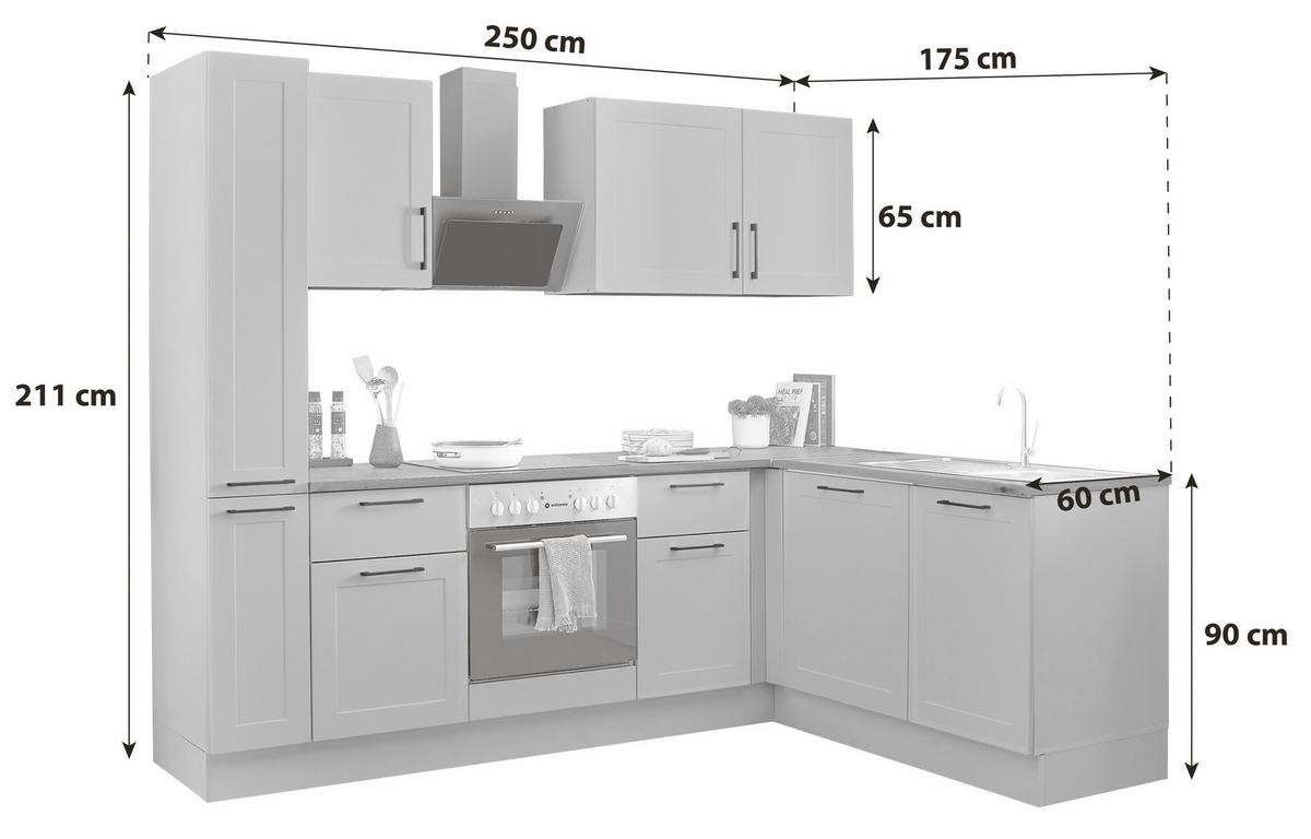 Eckküche Marseille Grün/eiche Dekor S: 250x175 Cm - Eiche Artisan/Grün, Design, Holzwerkstoff (250/175cm) - MID.YOU