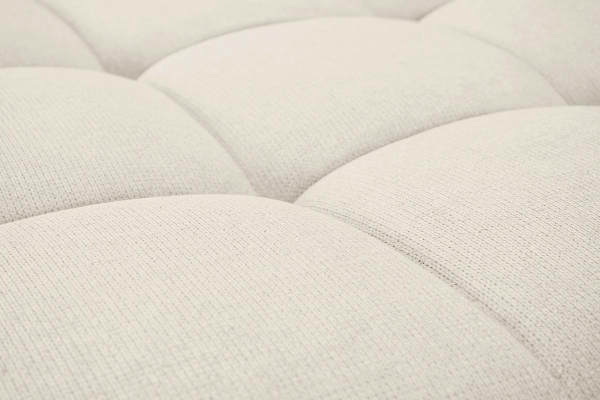 Rohová sedačka ERICE, levá, krémová - krémová/barvy chromu, Design, textil/plast (198/312cm)
