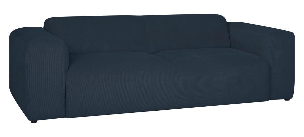 3-sitzer-sofa Hannah Blau B: 247 Cm - Blau/Schwarz, Design, Textil (247/75/104cm) - MID.YOU