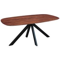 Esstisch Akazie/Schwarz - Schwarz/Braun, Design, Holz/Metall (160/100/76cm) - MID.YOU