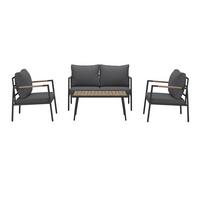 Loungegarnitur Aruba - Dunkelgrau/Anthrazit, MODERN, Holz/Textil (100/39/52cm) - Beldano