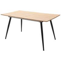 Esstisch Ausziehbar Barbuda Lxb: 160x90 Cm Wildeiche Dekor - Wildeiche/Schwarz, MODERN, Holzwerkstoff/Metall (160-200/90/76cm) - MID.YOU