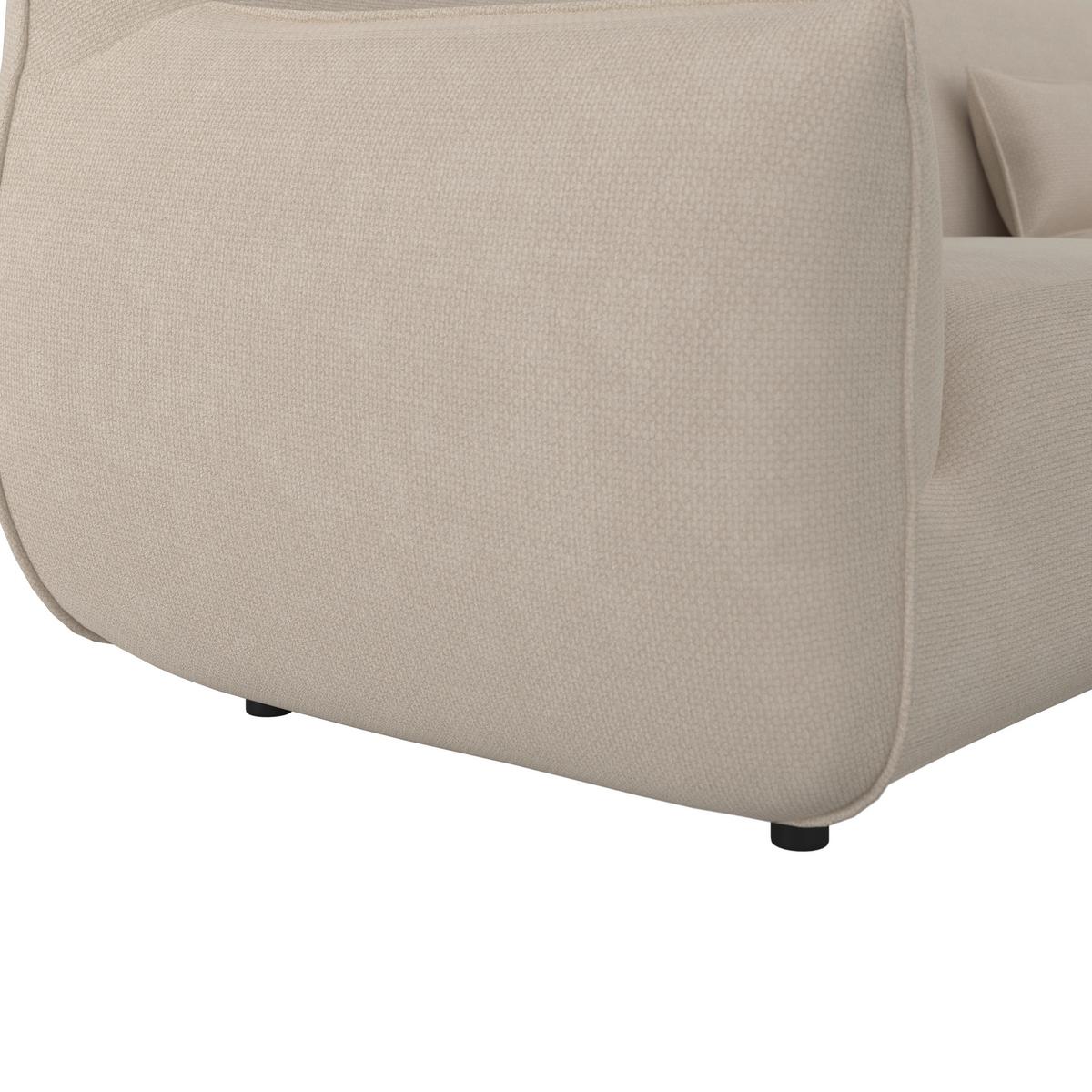 Velká pohovka CLARA, béžová - černá/krémová, Moderní, kov/dřevo (284/86/111cm) - Bessagi Home