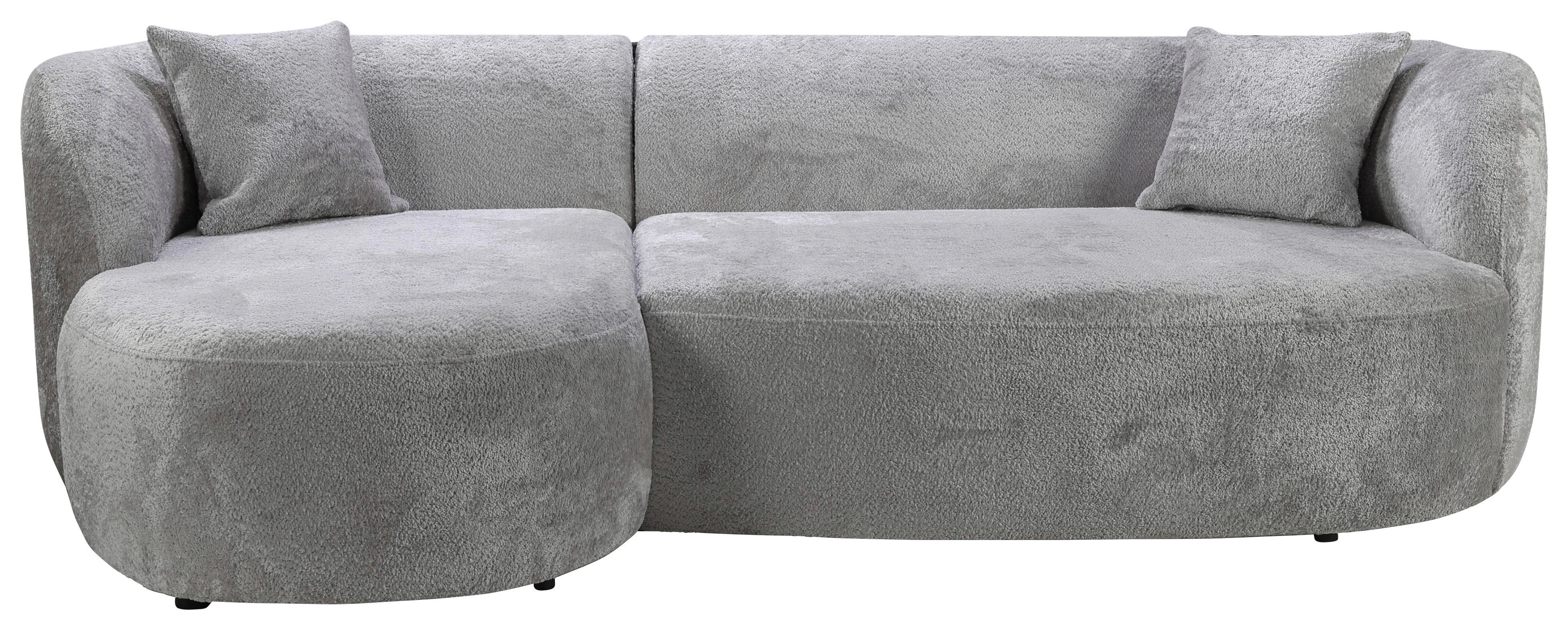 Ecksofa Flick Hellgrau/schwarz, 143 Cm - Hellgrau/Schwarz, Design, Textil (143/264cm) - MID.YOU