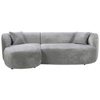 Ecksofa Flick Hellgrau/schwarz, 143 Cm - Hellgrau/Schwarz, Design, Textil (143/264cm) - MID.YOU