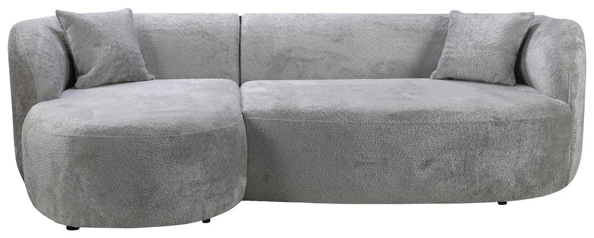Ecksofa Flick Hellgrau/schwarz, 143 Cm - Hellgrau/Schwarz, Design, Textil (143/264cm) - MID.YOU