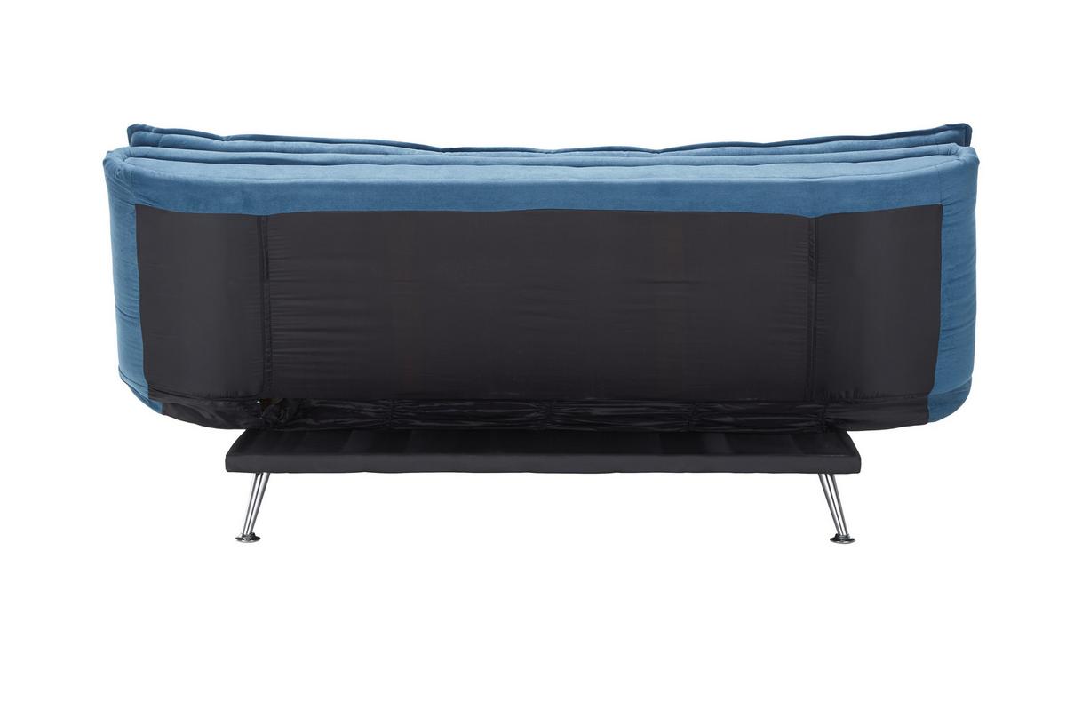 Rozkladacia pohovka CLOUD, tmavomodrá, max. 360 kg - tmavomodrá/strieborná, kov/drevo (196/92/98cm) - Mömax