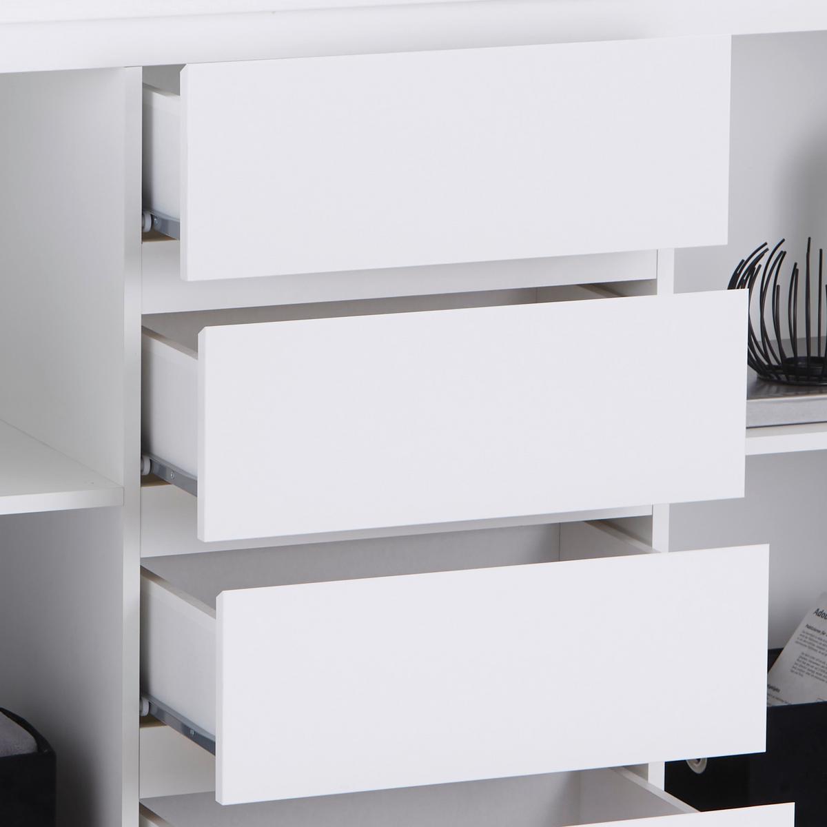 Kommode B: 143 cm Mit 2 Türen Larios, Weiß - Weiß, MODERN, Holzwerkstoff (143/91/40cm)