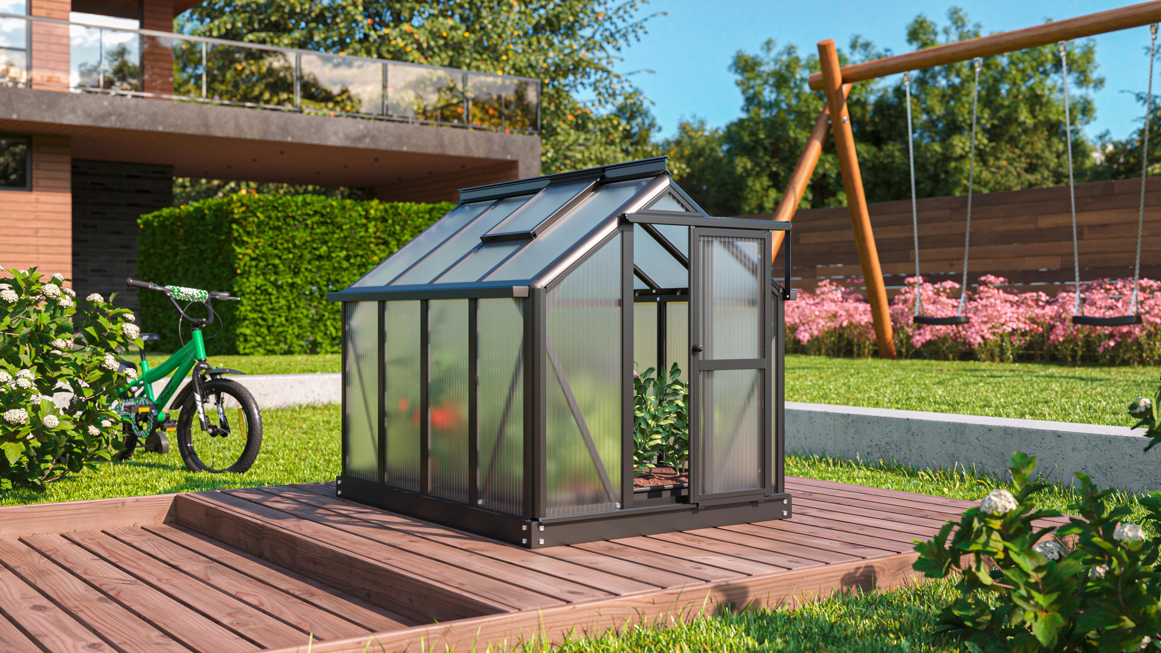 Minigewächshaus Merlin Hkp4mm, Schwarz