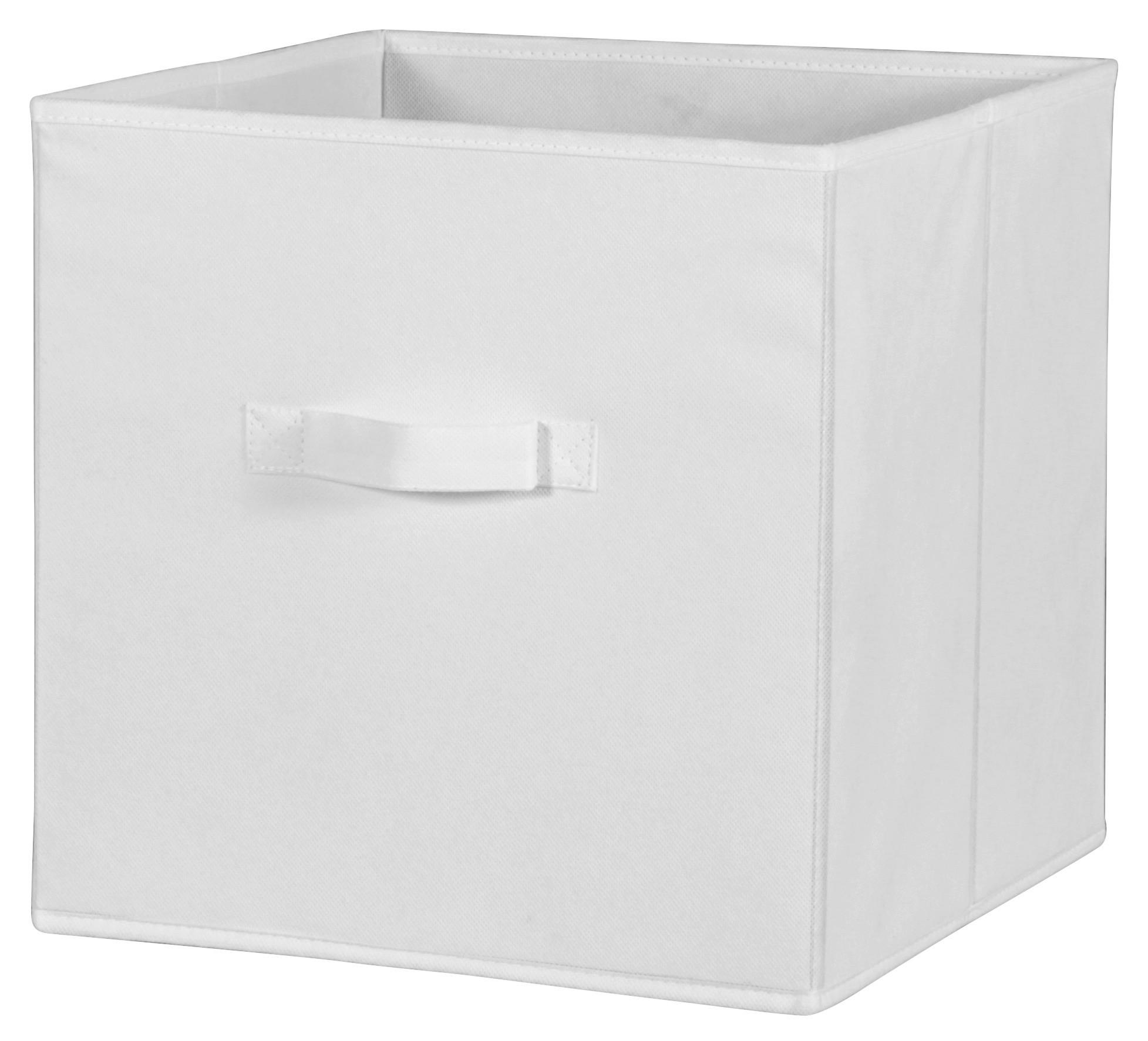 Faltbox Cliff Vlies Weiß 32x32x32 cm mit Tragegriff - Weiß, MODERN, Textil (32/32/32cm)