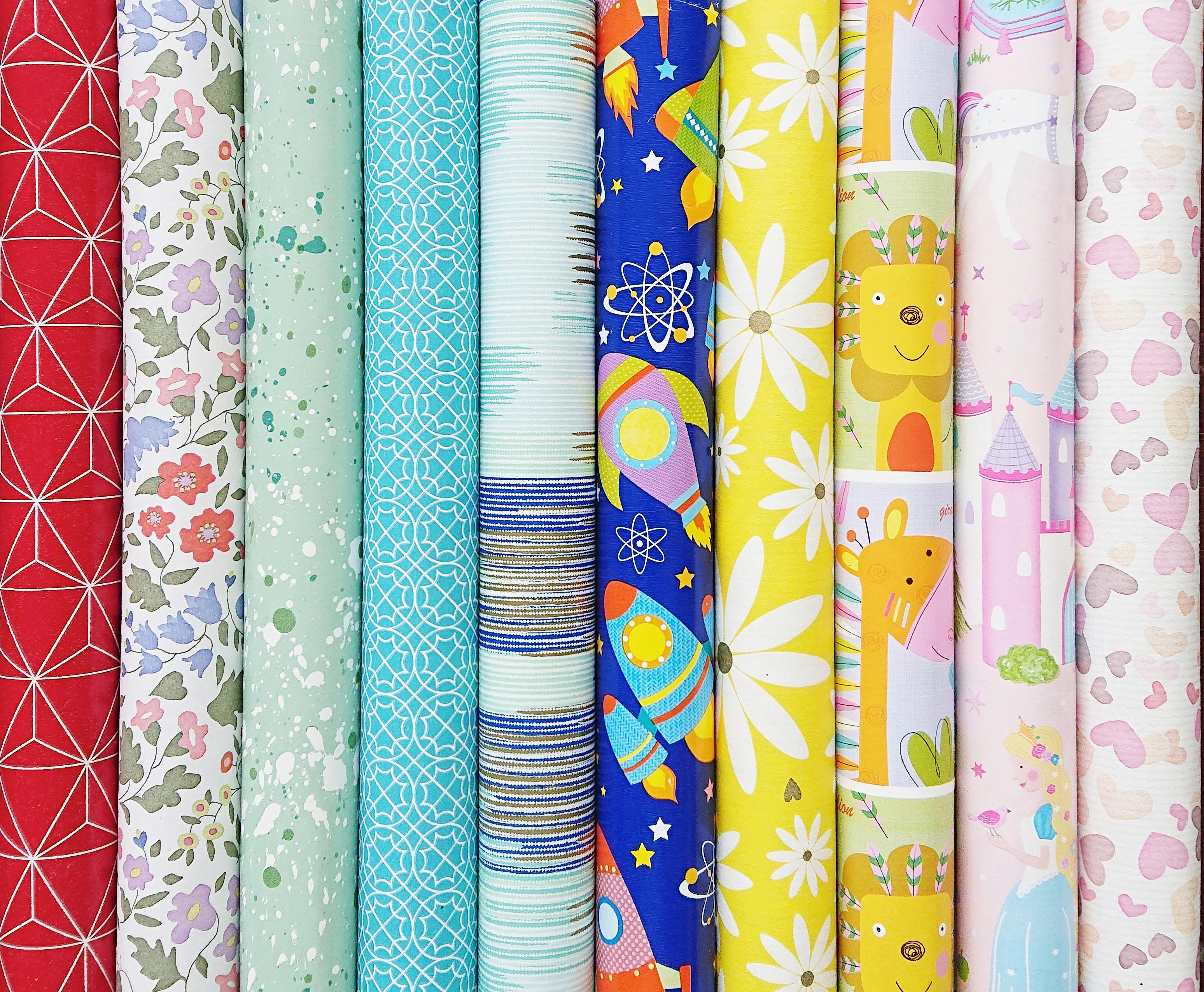 GESCHENKPAPIER FANTASIE - Blau/Hellrosa, Basics, Papier (7/200/7cm)