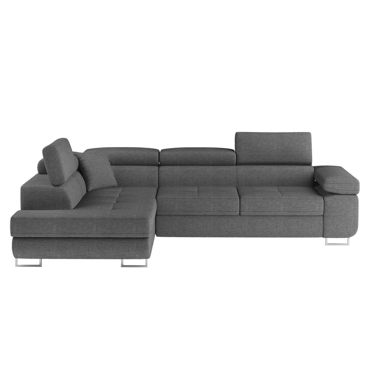 Ecksofa Anton Grau S: 272x203 Cm - Chromfarben/Grau, Design, Textil (272/203cm) - P & B