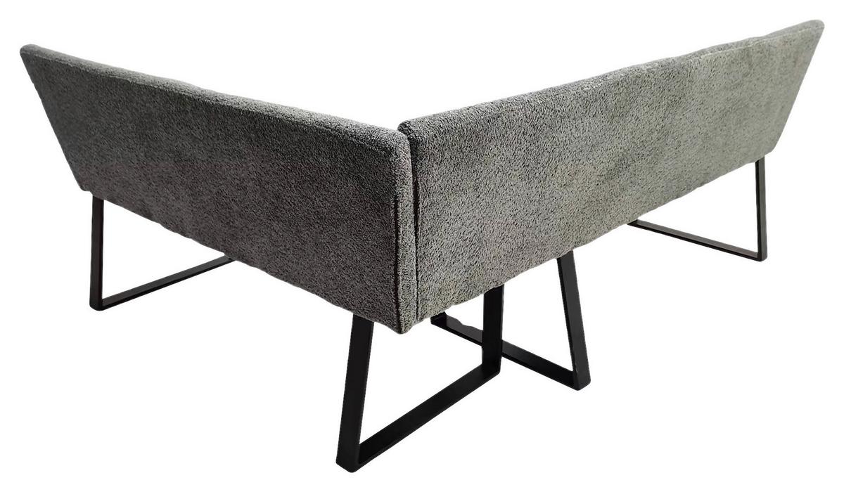 Eckbank Grau Eisen/polyester Leinenoptik Terri 190x150 Cm - Schwarz/Grau, MODERN, Textil/Metall (190/150cm) - MID.YOU
