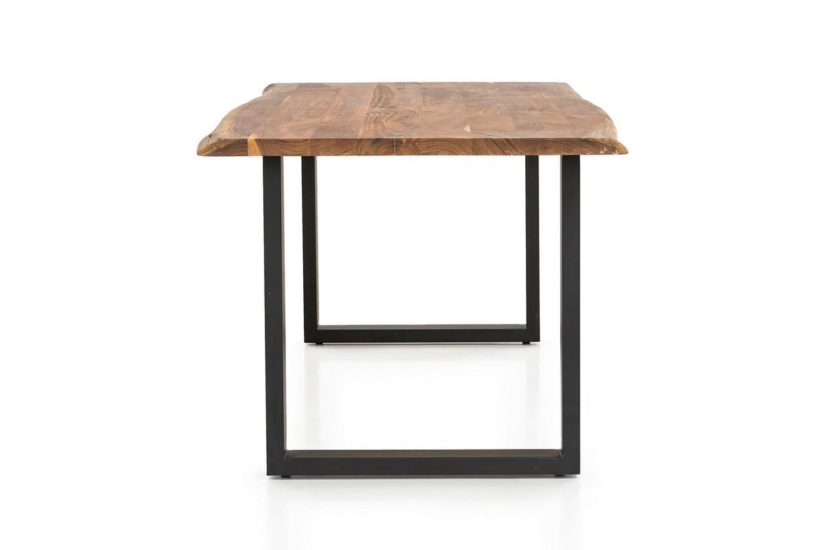 Esstisch Naturfarben/schwarz B: 220 Cm - Schwarz/Naturfarben, MODERN, Holz/Metall (220/110/76,5cm) - Livetastic