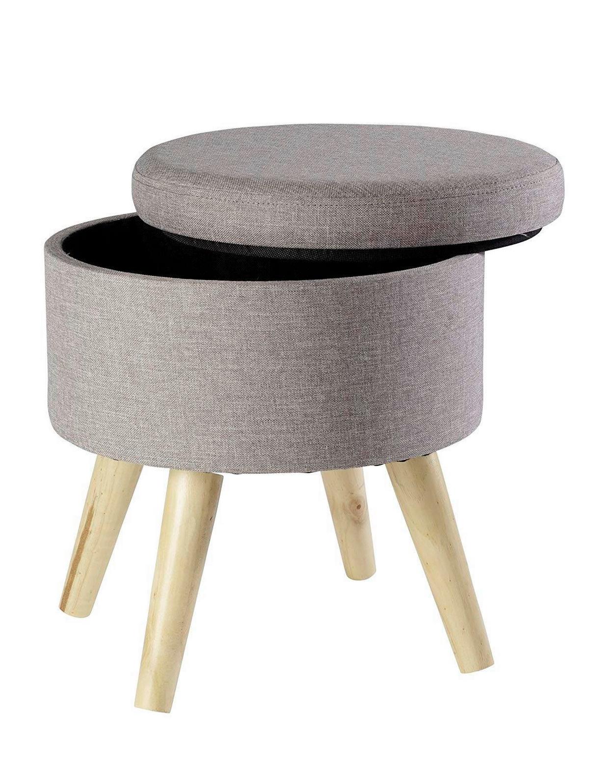 Hocker Max Grau Sitz Gepolstert H: 36 Cm - Grau, Design, Textil (32,5/36/32,5cm) - Echtwerk