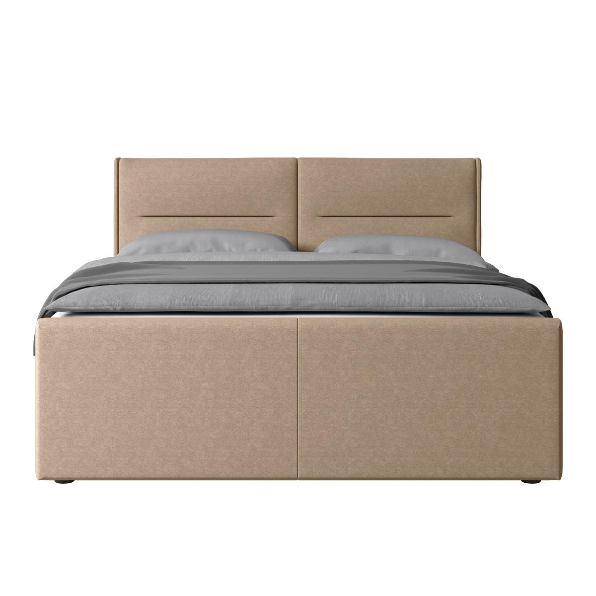 Boxspringbett mit Bettkasten Kyoto Naturfarben 180x200 - Schwarz/Naturfarben, MODERN, Karton/Holzwerkstoff (180/200cm) - MID.YOU