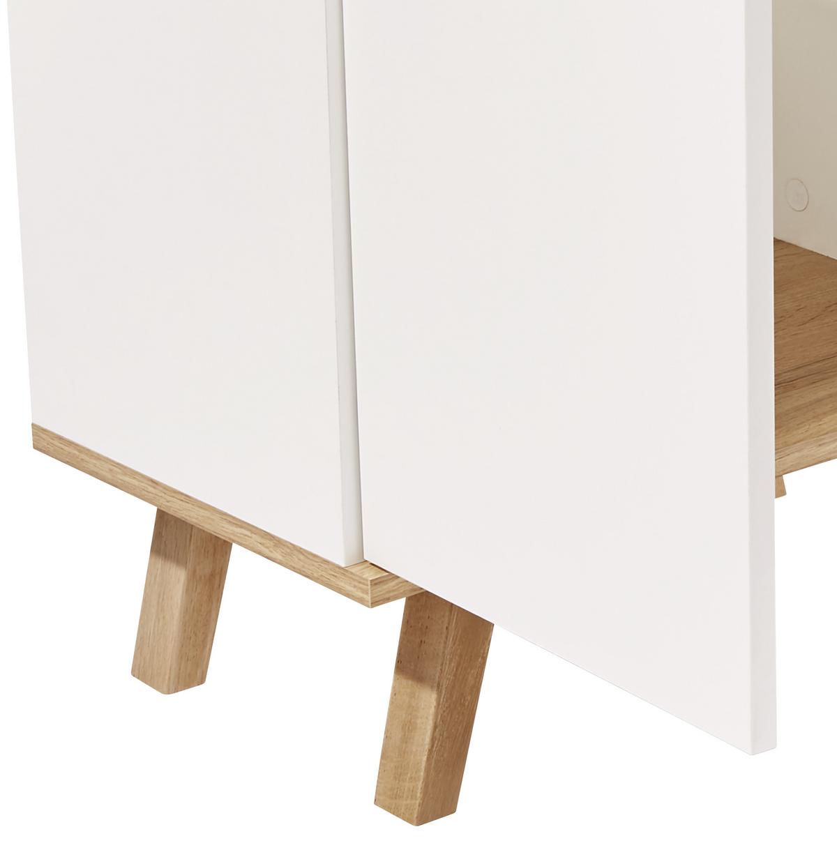Spodná skrinka Turin šírka 60cm - biela/dub wotan, Modern, kov/drevo (60/60/30cm)