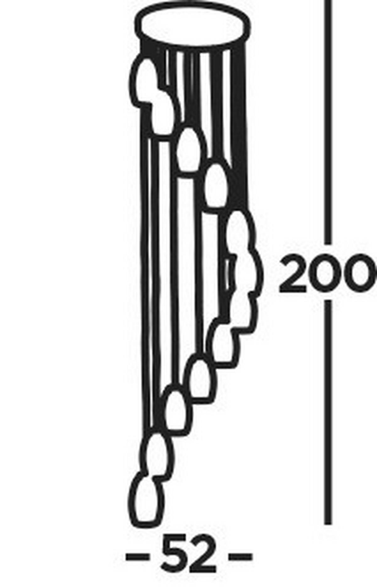 Led Függőlámpa 97291-12cl - krómszínű/átlátszó, Design, üveg/textil (52/200/52cm)