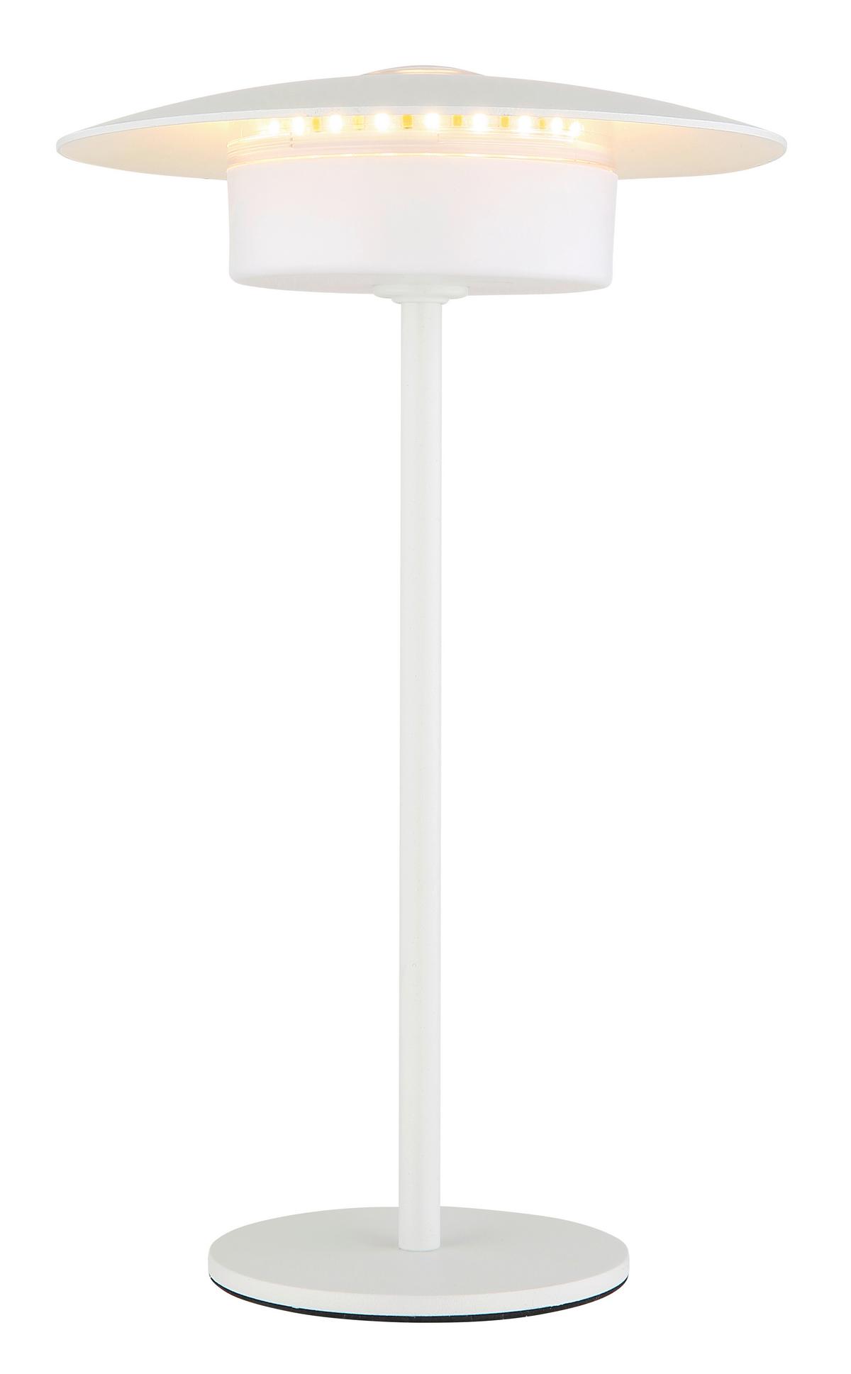 Akku-Tischleuchte 21024w mit Wandhalterung - Weiß, Design, Kunststoff/Metall (18/30cm) - Globo