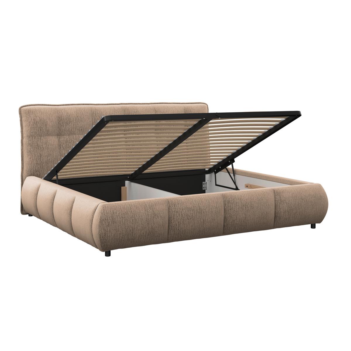 Polsterbett Limo Braun 160x200 cm - Schwarz/Braun, KONVENTIONELL, Holz/Holzwerkstoff (160/200cm) - James Wood