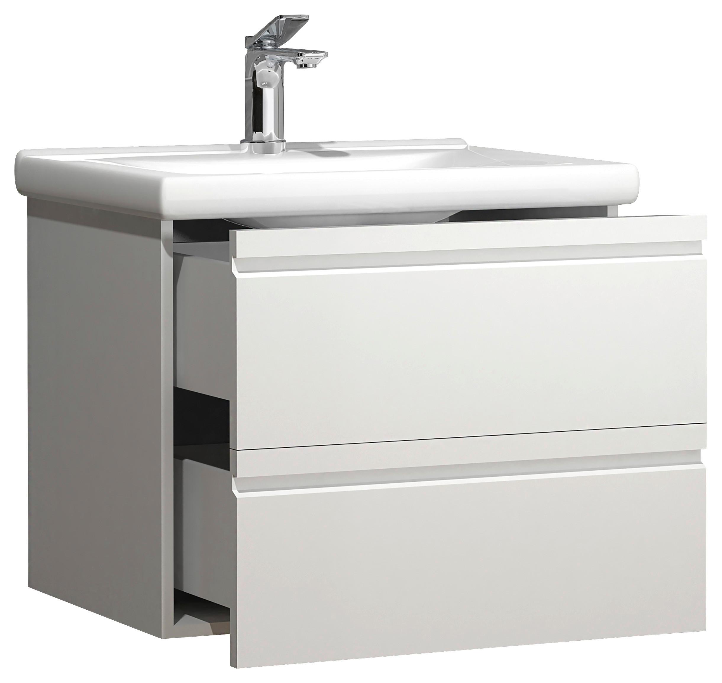 Waschtischkombi Silora L - Weiß, MODERN, Keramik/Holzwerkstoff (60cm) - MID.YOU