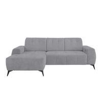Ecksofa mit USB Anschluss Sano, Hellgrau, S: 180x258 cm - Hellgrau/Schwarz, MODERN, Textil (180/258cm) - Livetastic
